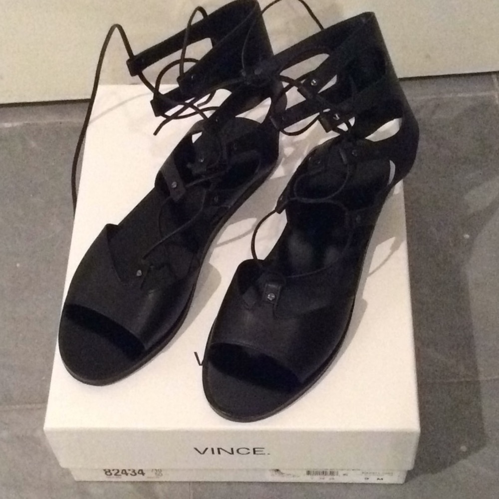 Vince. Black gladiator sandals size 9